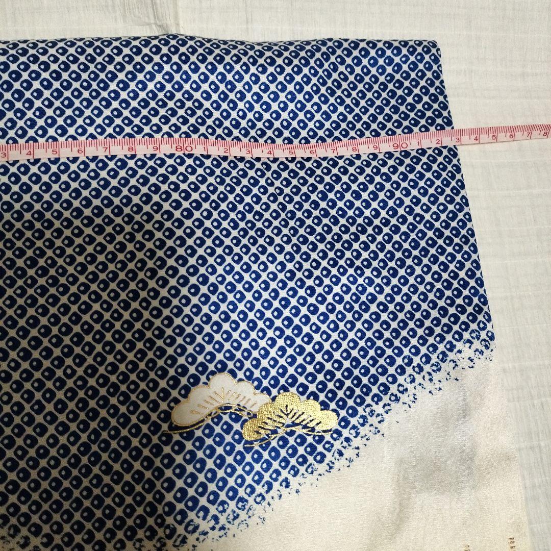 七五三　5歳男子　羽織袴セット　青色 雲模様 正絹　草履セット