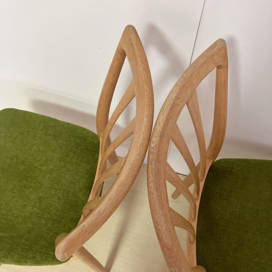 日進木工　ダイニングチェア　2脚セット アームレスチェア　木製チェア　北欧