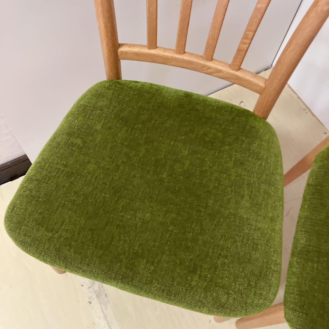 日進木工　ダイニングチェア　2脚セット アームレスチェア　木製チェア　北欧