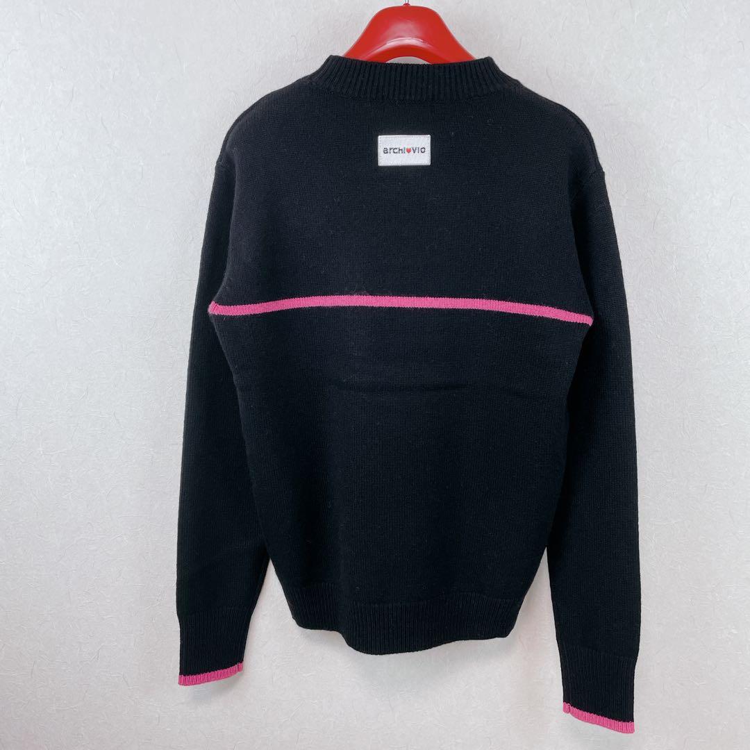 新品未使用24FWarchivio カシミヤキラキラロゴ38号 黒 ×ピンク - メルカリ