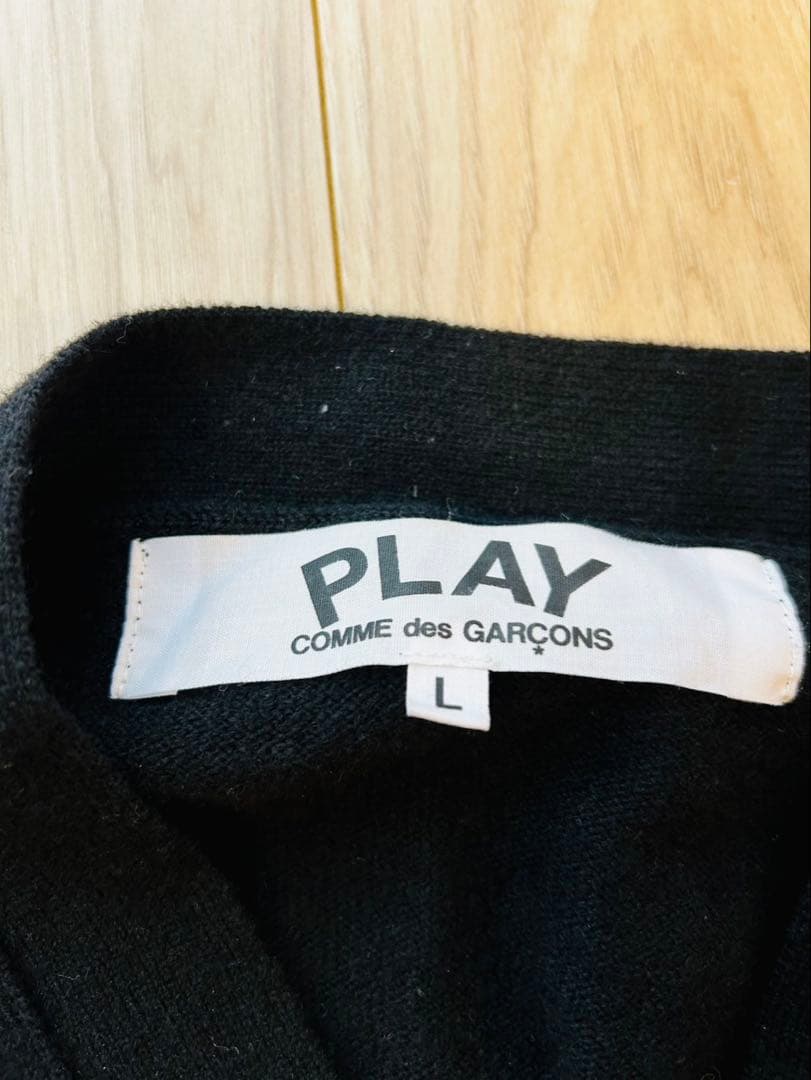PLAY COMME des GARÇONS 黒カーディガン L：ゴールドラメ