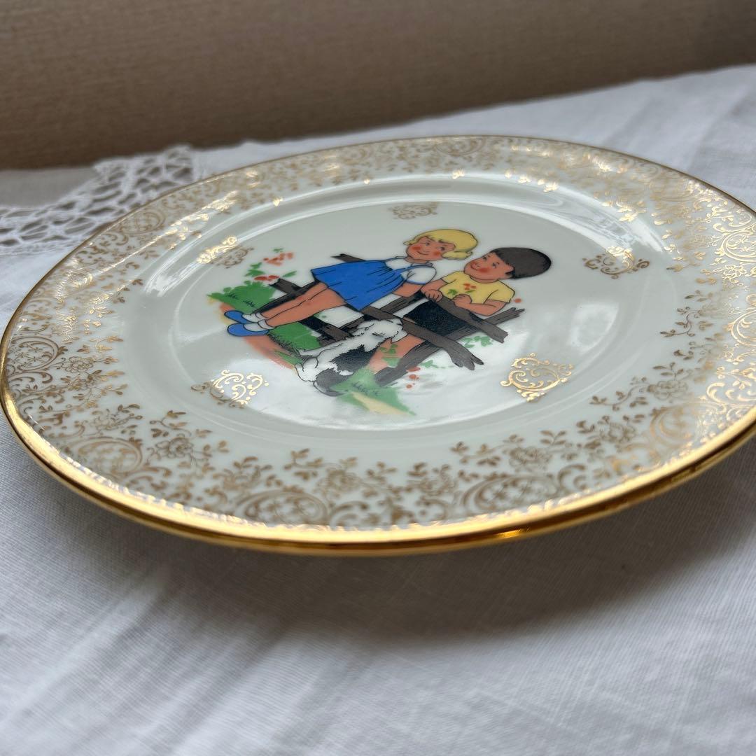 リモージュ 子供キッズ柄 プレート皿3枚セット フランスアンティーク