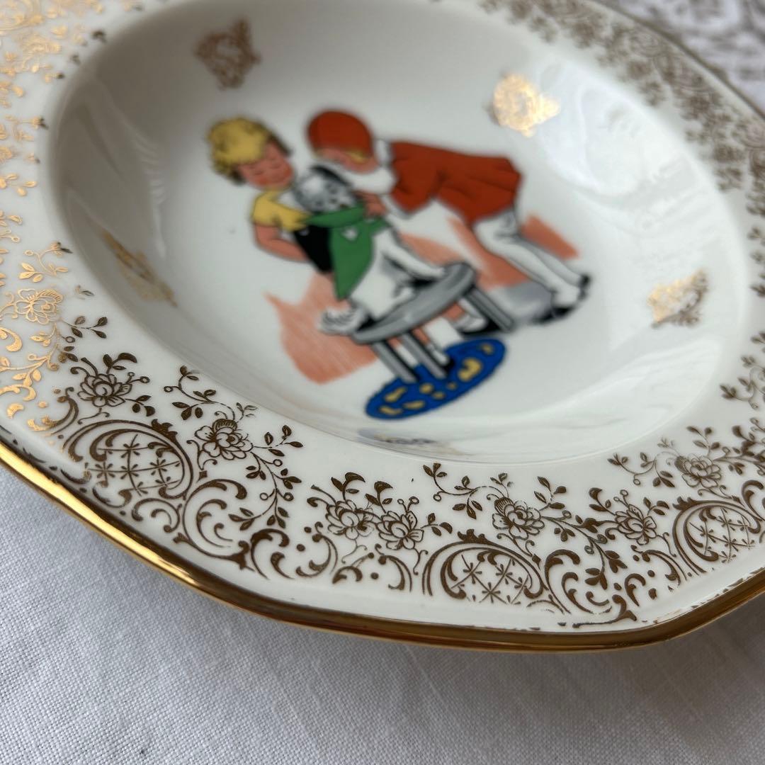 リモージュ 子供キッズ柄 プレート皿3枚セット フランスアンティーク