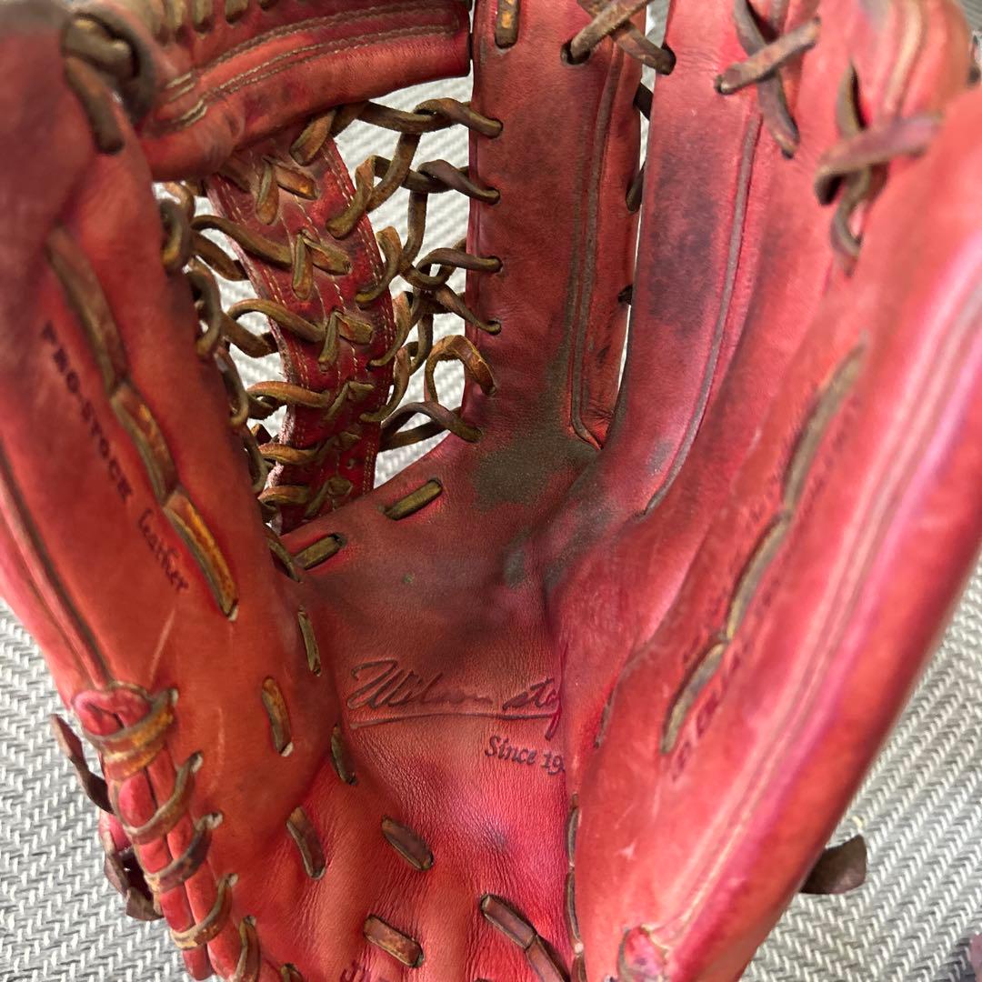 Wilson 赤 硬式グローブ 使用感あり