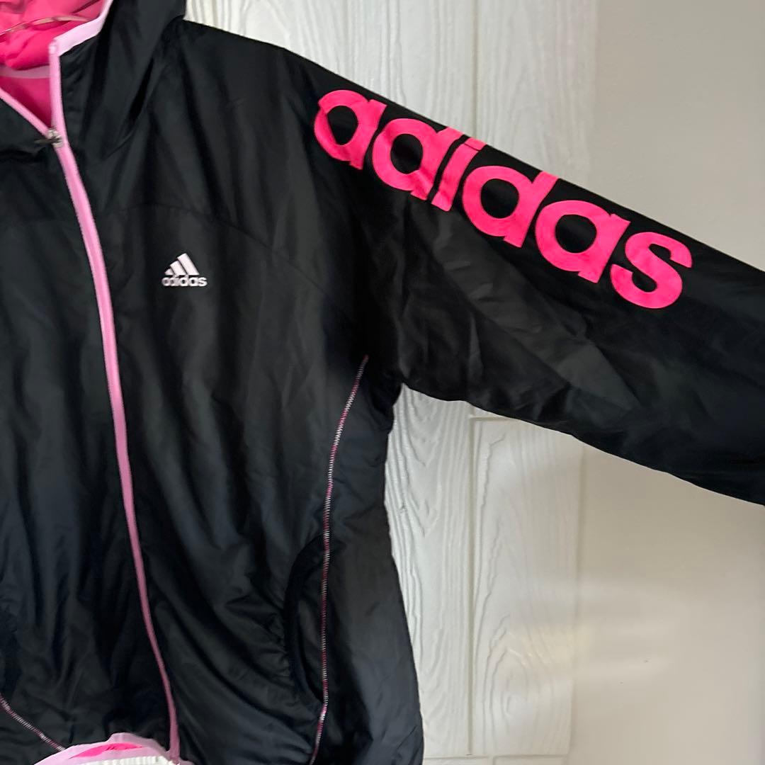 adidas レディース ランニングウェア ウィンドブレーカー 黒/ピンク