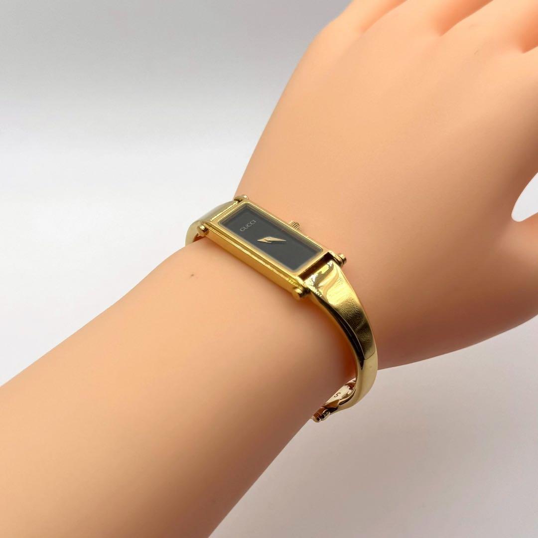 新品電池✨稼働 GUCCI 1500L バングルウォッチ ホースビット ゴールド