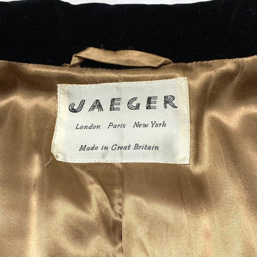 最高級 JAEGER イエガー 英国製 コート キャメル100% ベロア襟