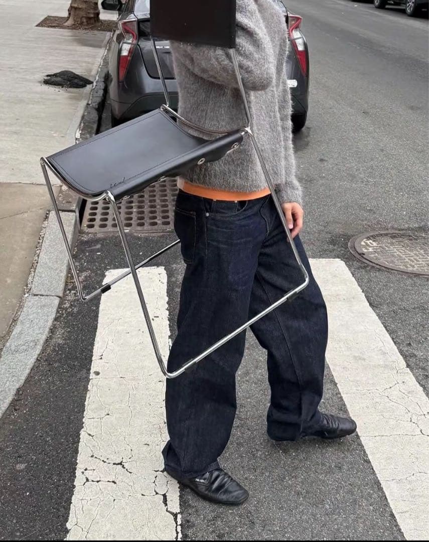 [レア］DRIES VAN NOTEN ネイビーストレートジーンズ