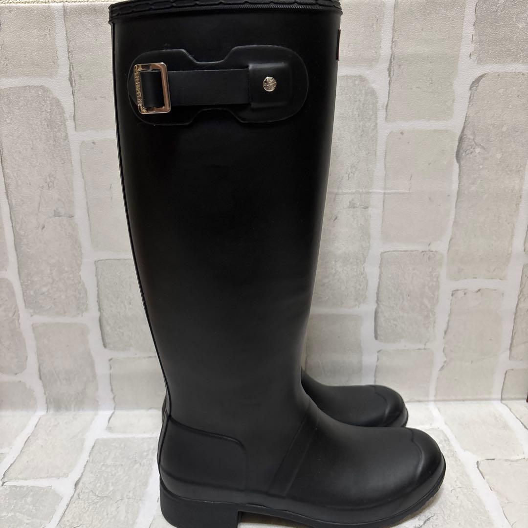 HUNTER 【ハンター 】レインブーツ ベルト付き ブラック　約23cm