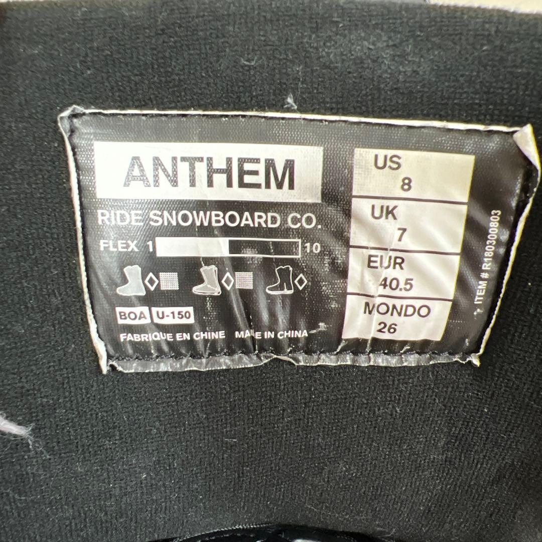 【即日発送】RIDE スノボブーツ　ANTHEM BOA　26.0cm