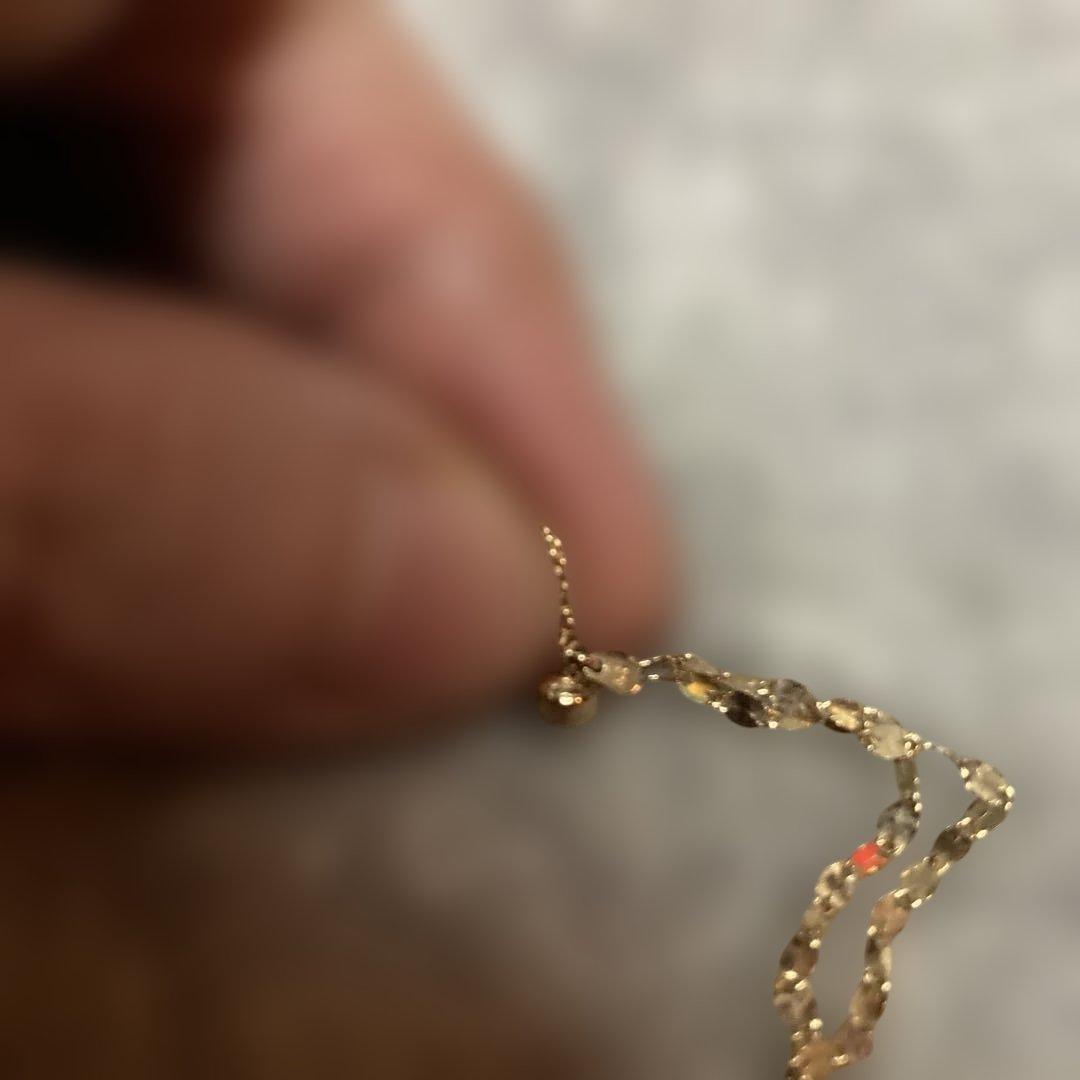 K10ゴールド ペタルチェーン二連ブレスレット - アクセサリーお 得 な