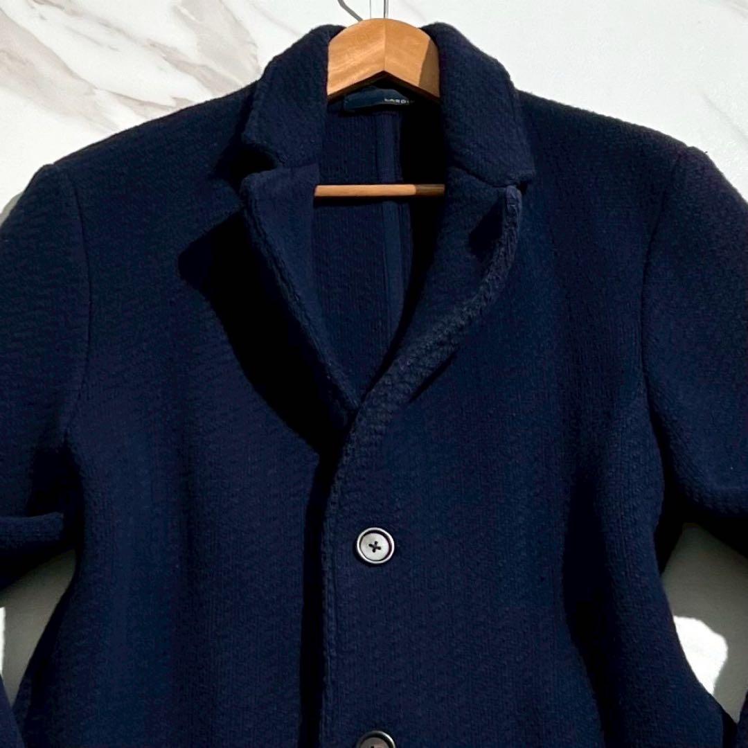 【極美品/Lサイズ】LARDINI ラルディーニ チェスターコート ネイビー系
