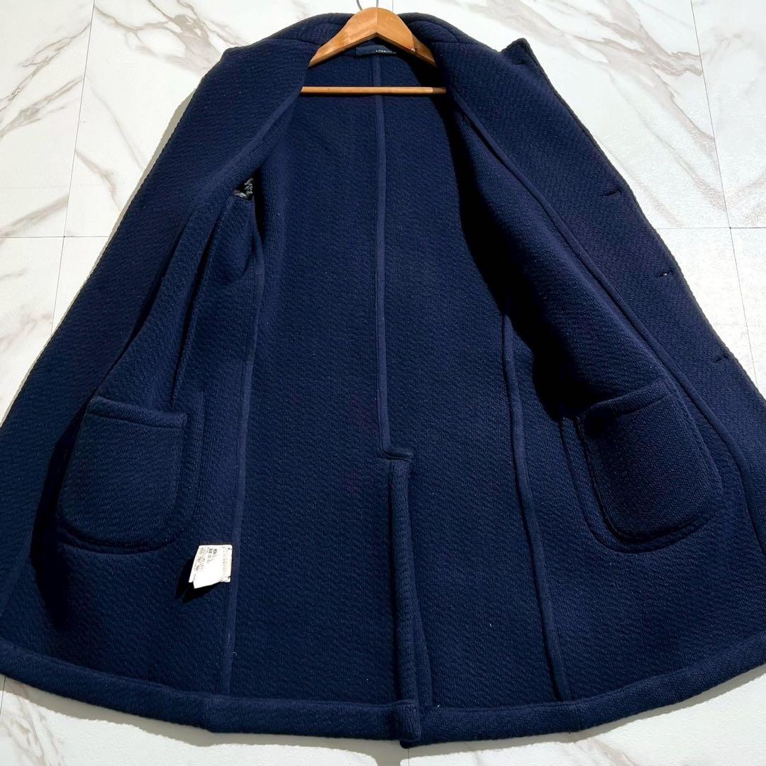 【極美品/Lサイズ】LARDINI ラルディーニ チェスターコート ネイビー系