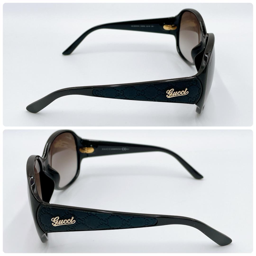 GUCCI サングラス マイクロGG 筆記体ロゴ ブラック ゴールド m536