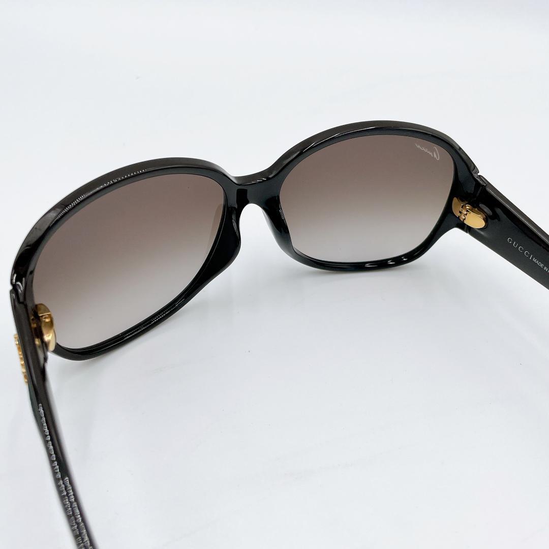 GUCCI サングラス マイクロGG 筆記体ロゴ ブラック ゴールド m536