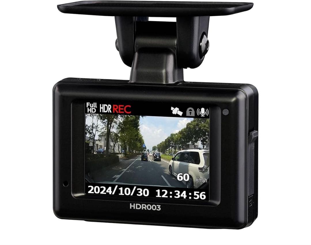 【新品同様】コムテック ドライブレコーダー HDR003 バッテリー配線コード付