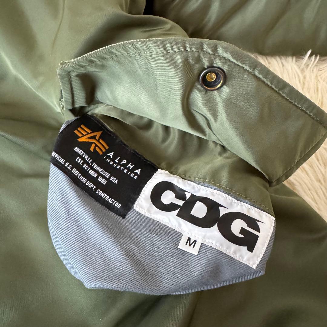 新品級 CDG×アルファインダストリーズ MA-1フライトジャケット カーキ M