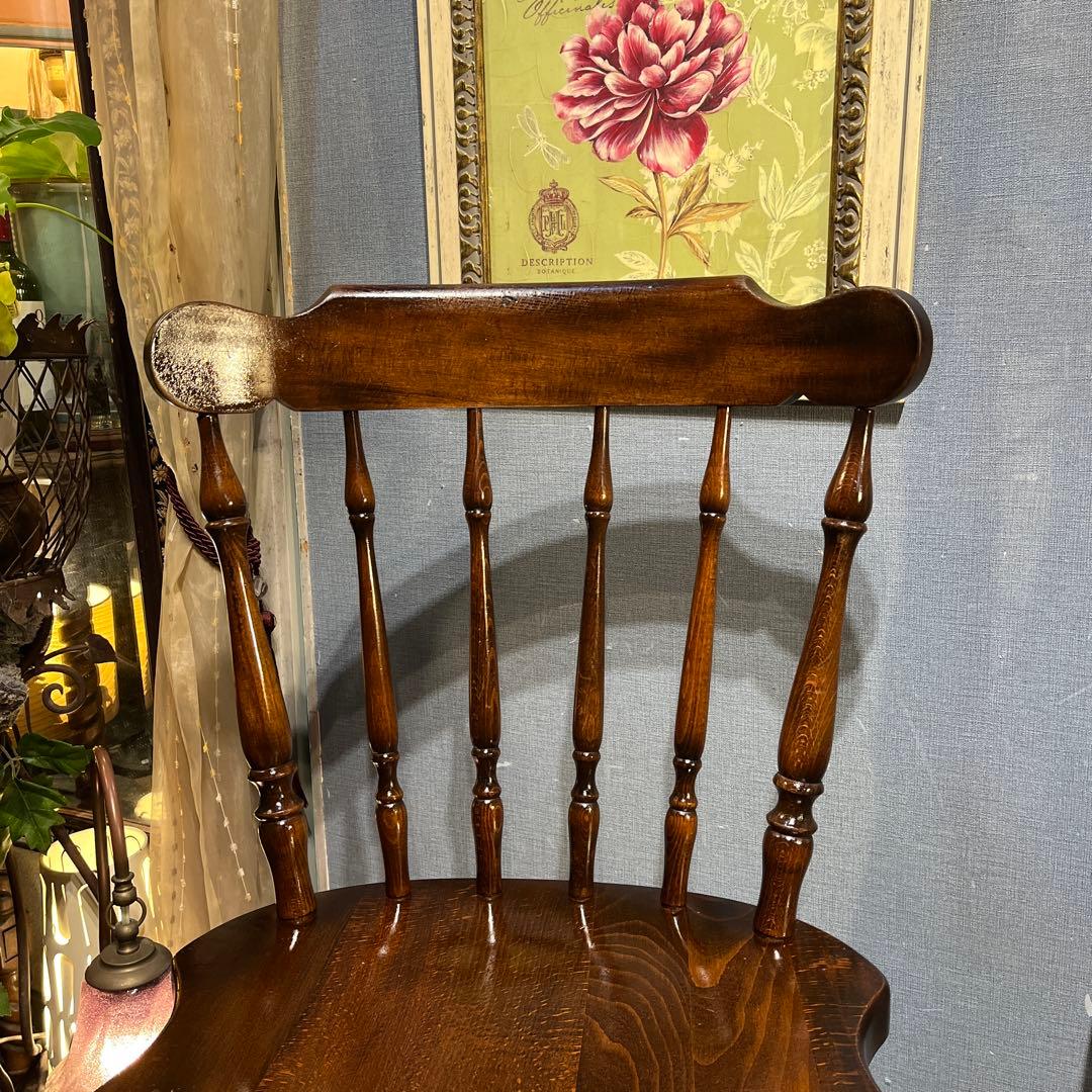 L ２　キツツキマーク ヴィンテージ スピンドルチェア　飛騨産業