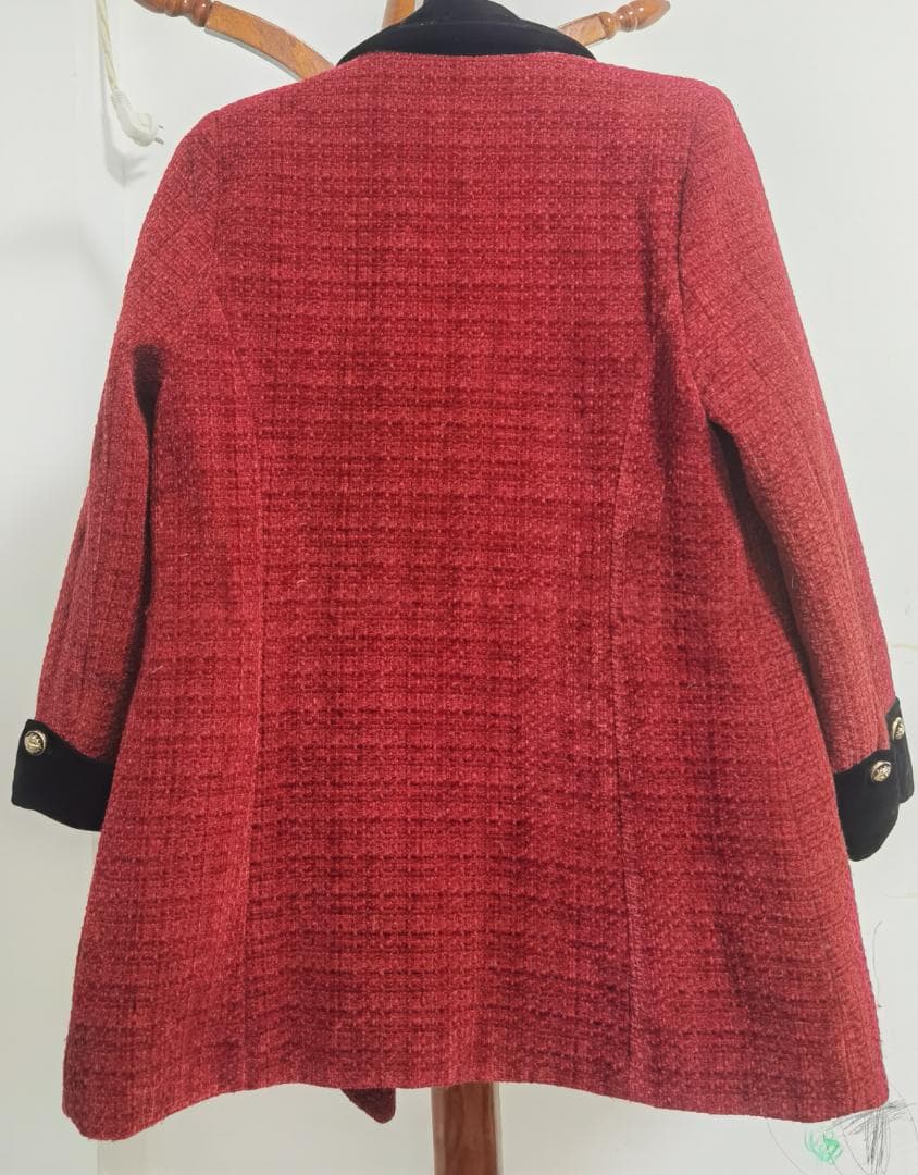赤いツイード チェスターコート