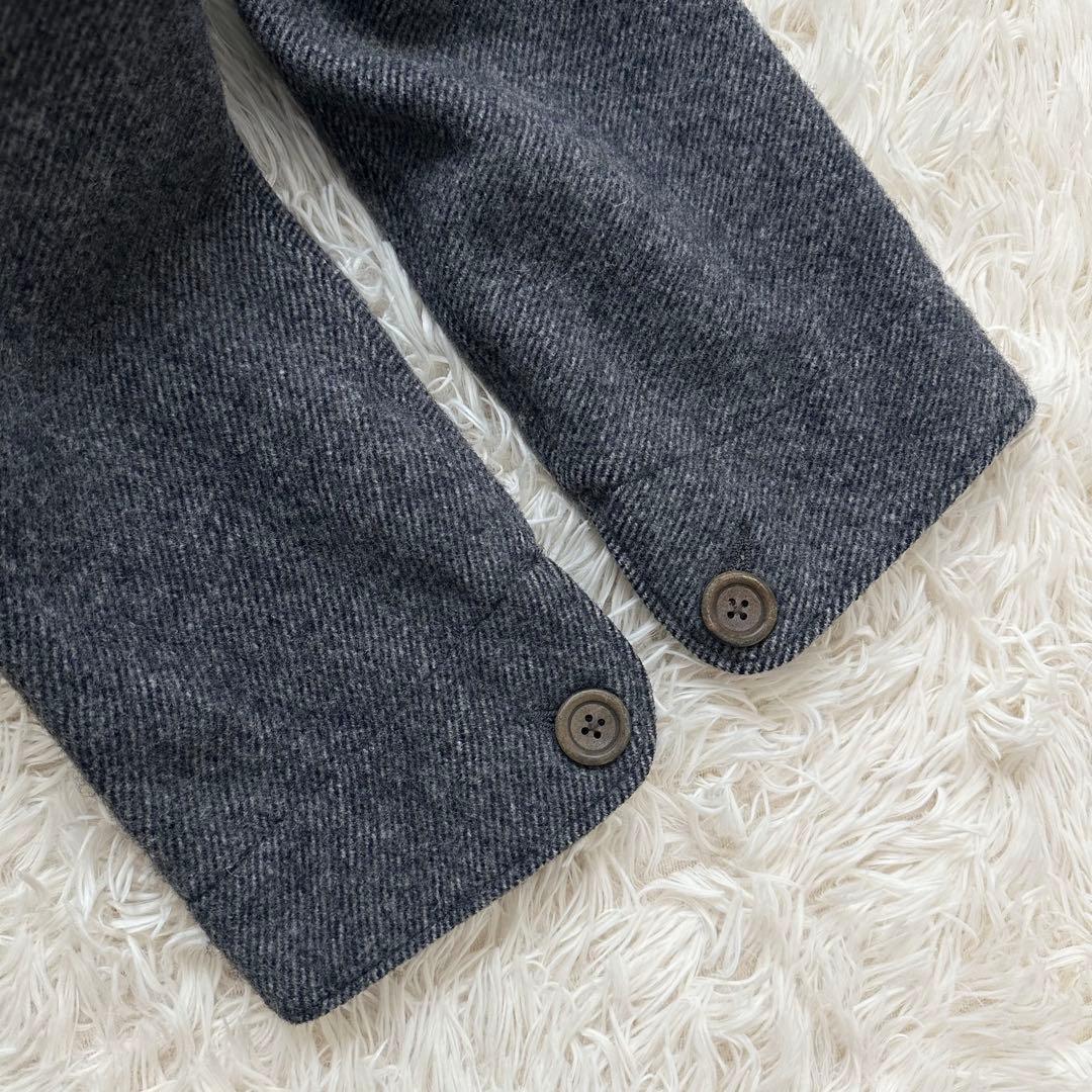 45rpm ピーコート ヘリンボーン柄 ダークグレー ウール100% L