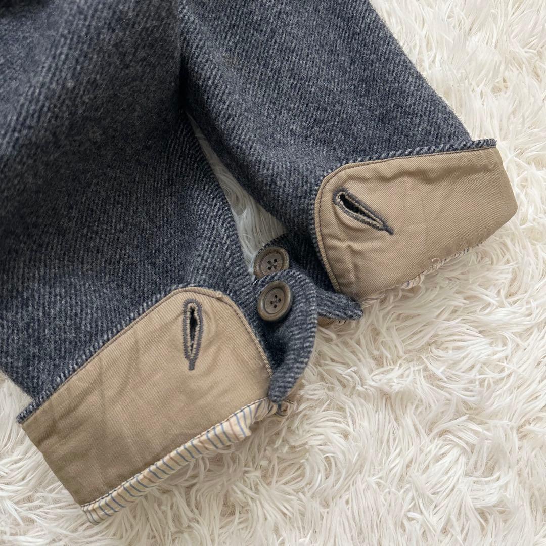 45rpm ピーコート ヘリンボーン柄 ダークグレー ウール100% L 2026年