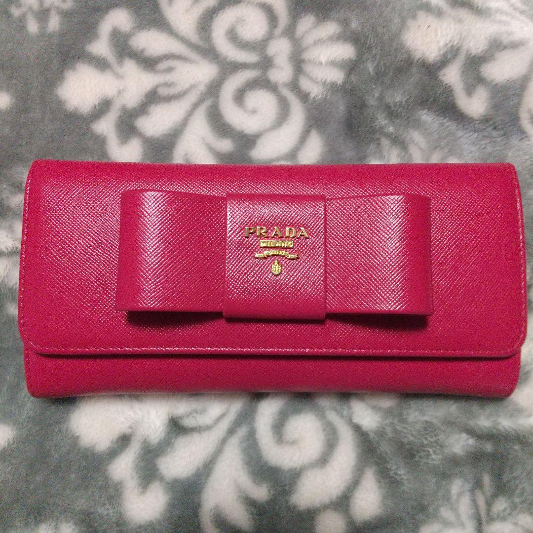 PRADAサフィアーノ リボン付き 長財布