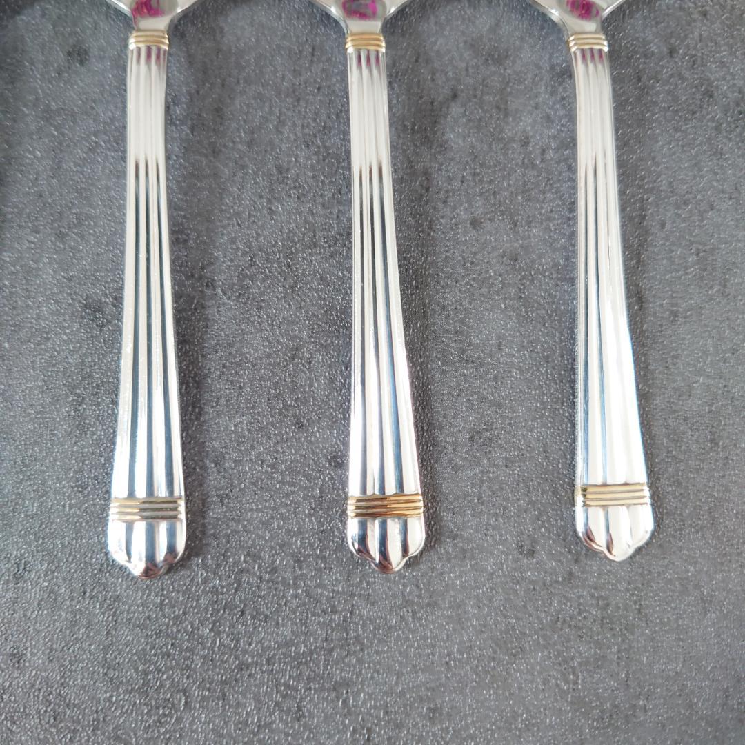 希少 美品 クリストフル アリアゴールドリング デミタススプーン 6点