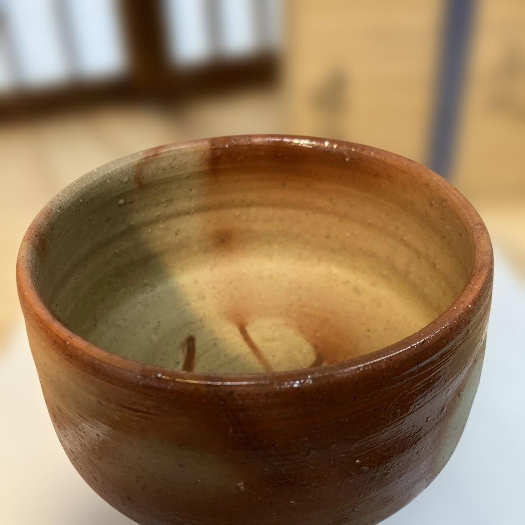 茶道具 茶碗 備前焼 山下 譲治作 共箱 栞付 N290CW