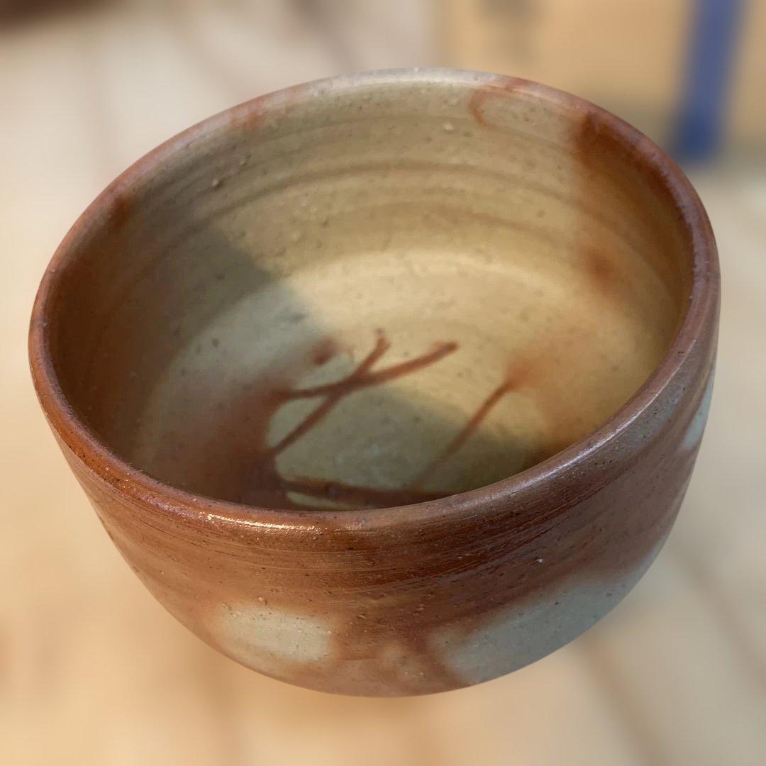 茶道具 茶碗 備前焼 山下 譲治作 共箱 栞付 N290CW