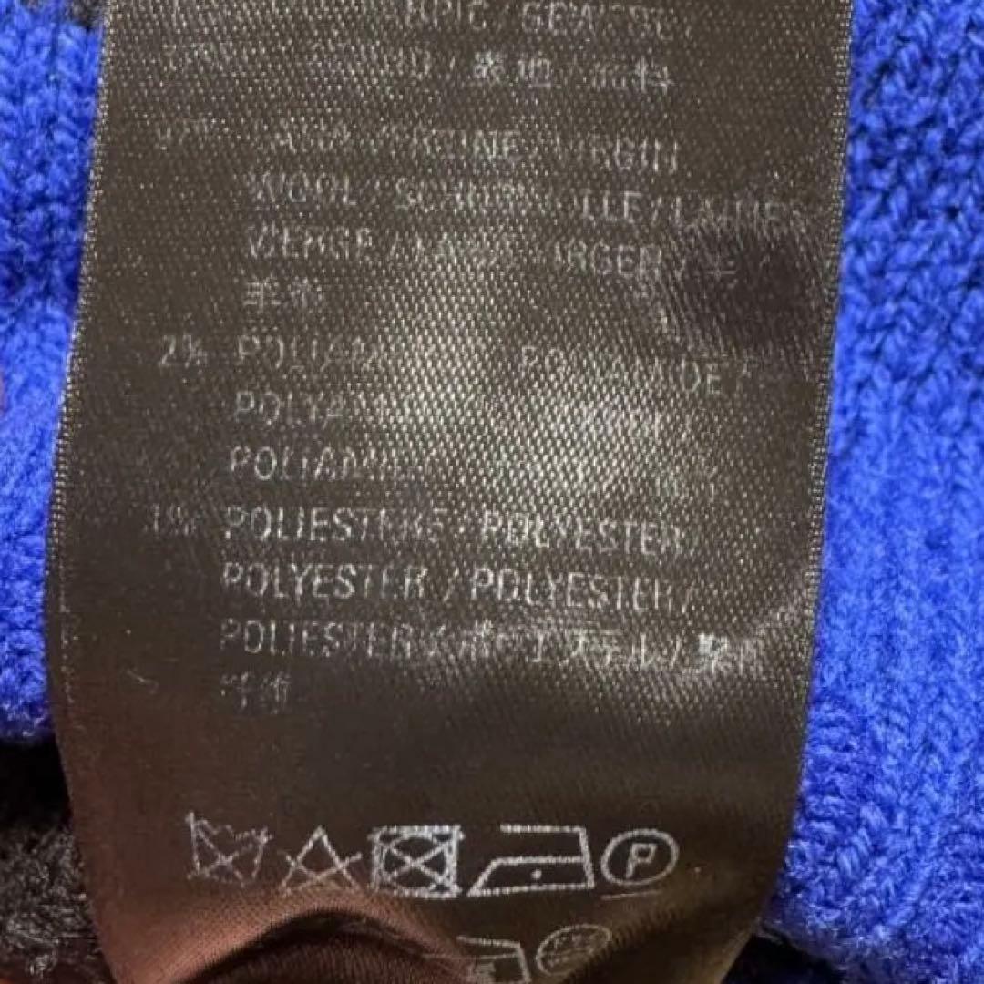 BALENCIAGA ロゴ 総柄 ニット セーター ブルー 正規品 L 18AW