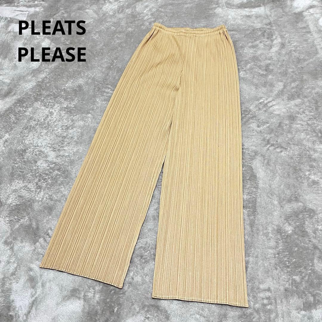 コリンズ様専用 イッセイミヤケ ワイドパンツ ベージュ 2 - メルカリ