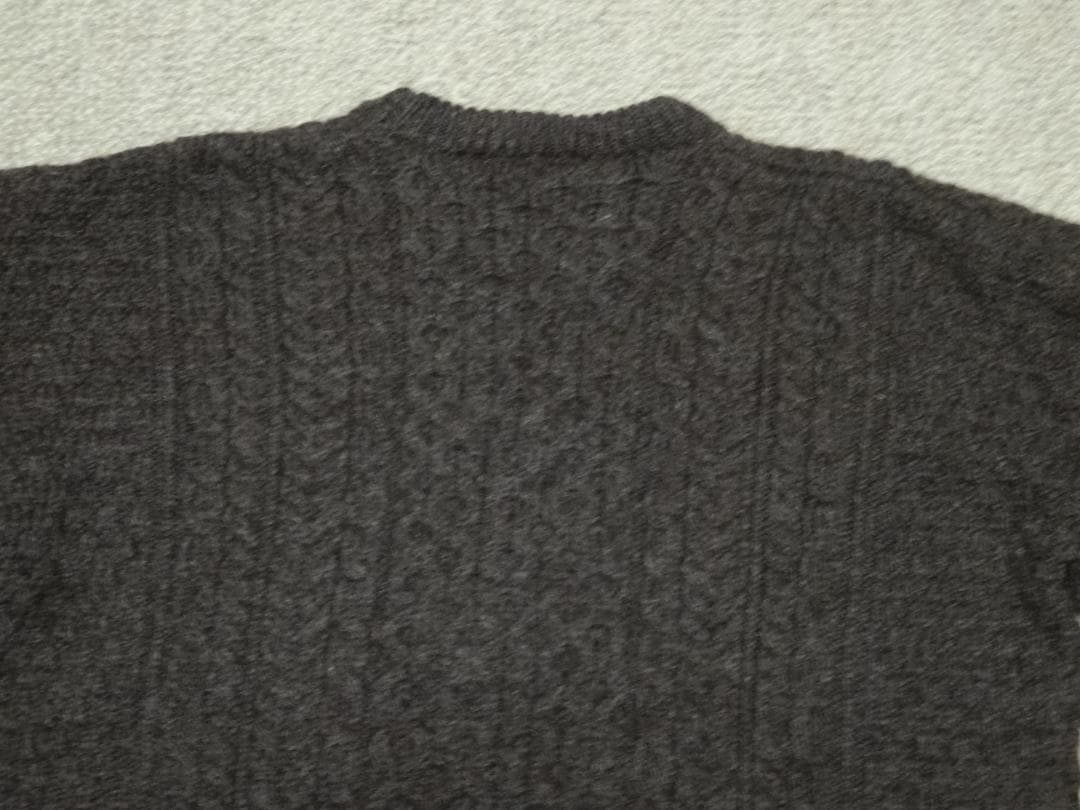 美品　ORVIS　アイルランド製　ケーブルニット　オービス　XL　厚手　茶系