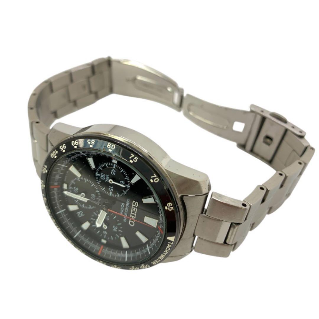 稼働品】SEIKO クロノグラフ 6T63-00D0 タキメーター メンズ - メルカリ