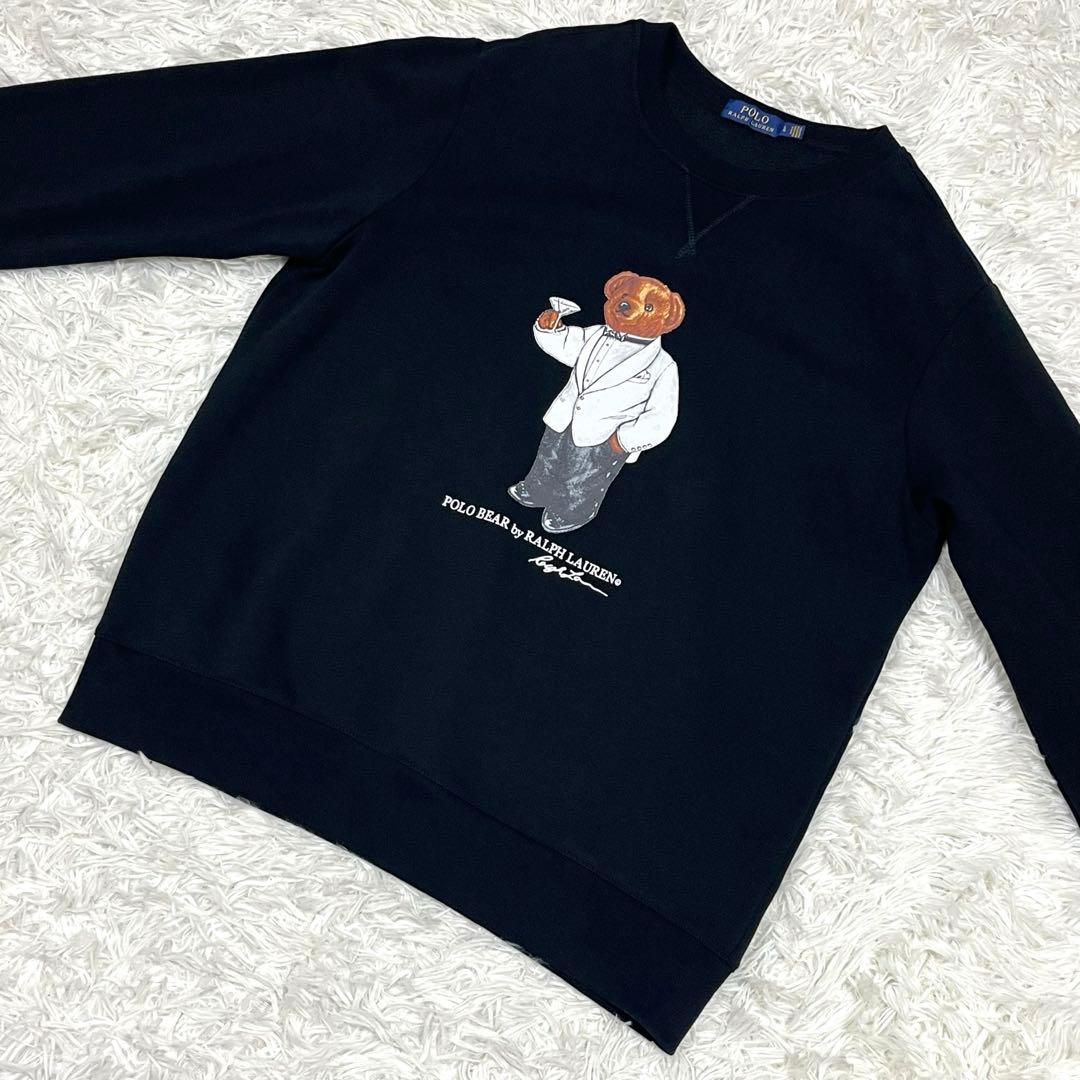 美品✨ラルフローレン ポロベアスウェットトレーナー ブラック Lサイズ 裏起毛