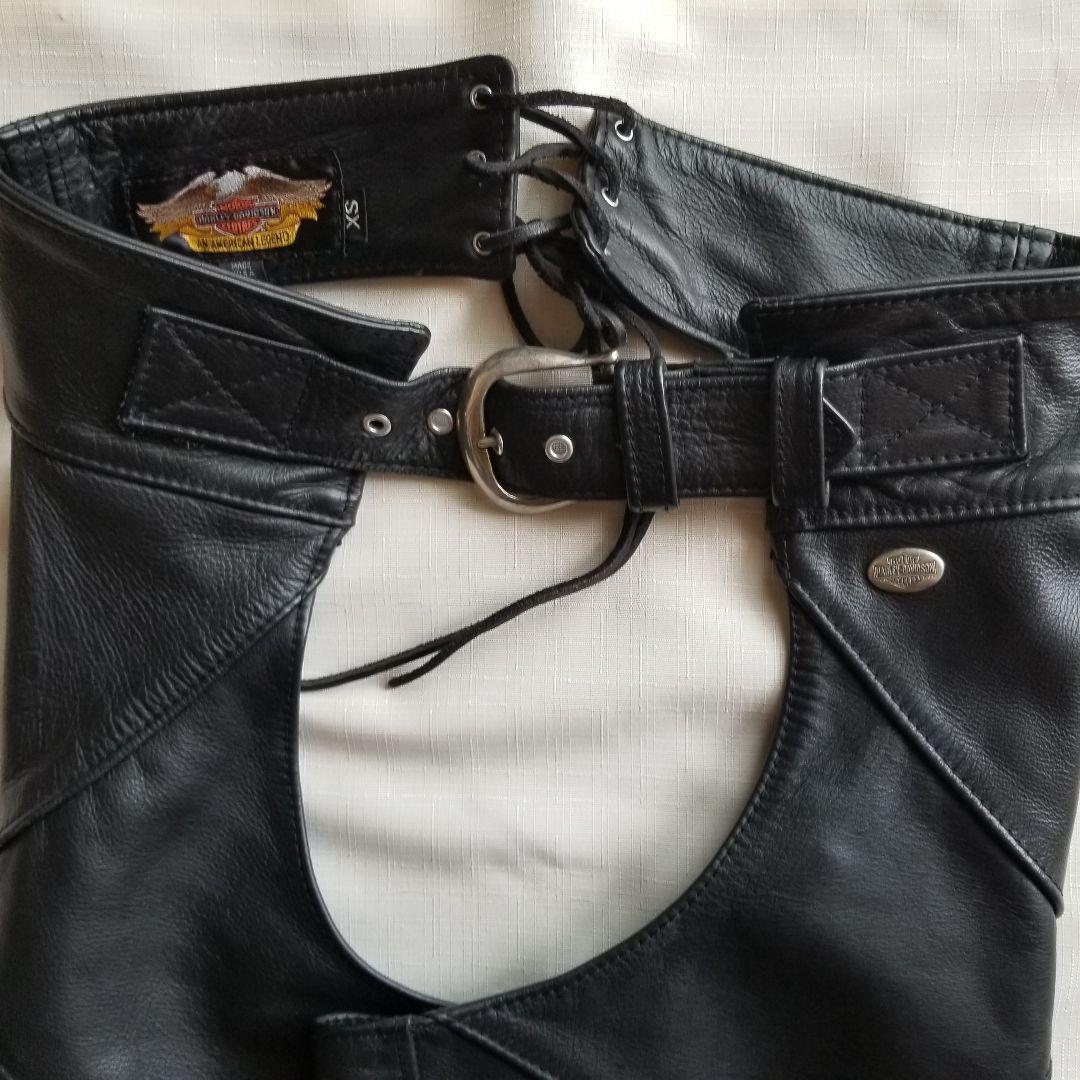 HARLEY DAVIDSON　黒レザー チャップス [サイズXS]