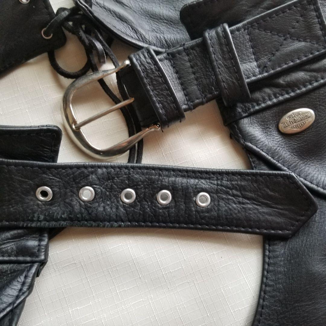 HARLEY DAVIDSON　黒レザー チャップス [サイズXS]