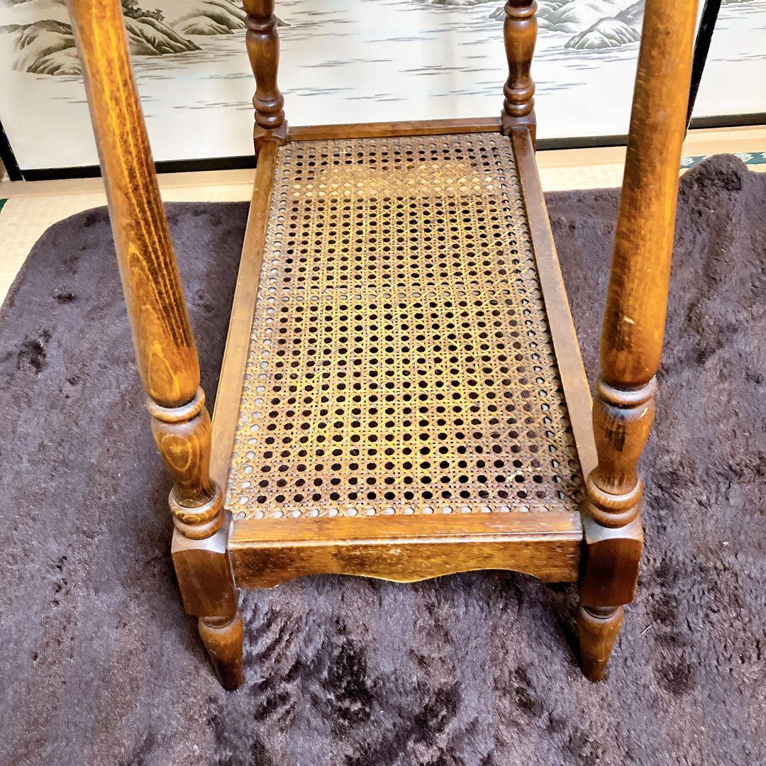 karimoku カリモク 木製 コンソールテーブル ラタン棚付き 幅60