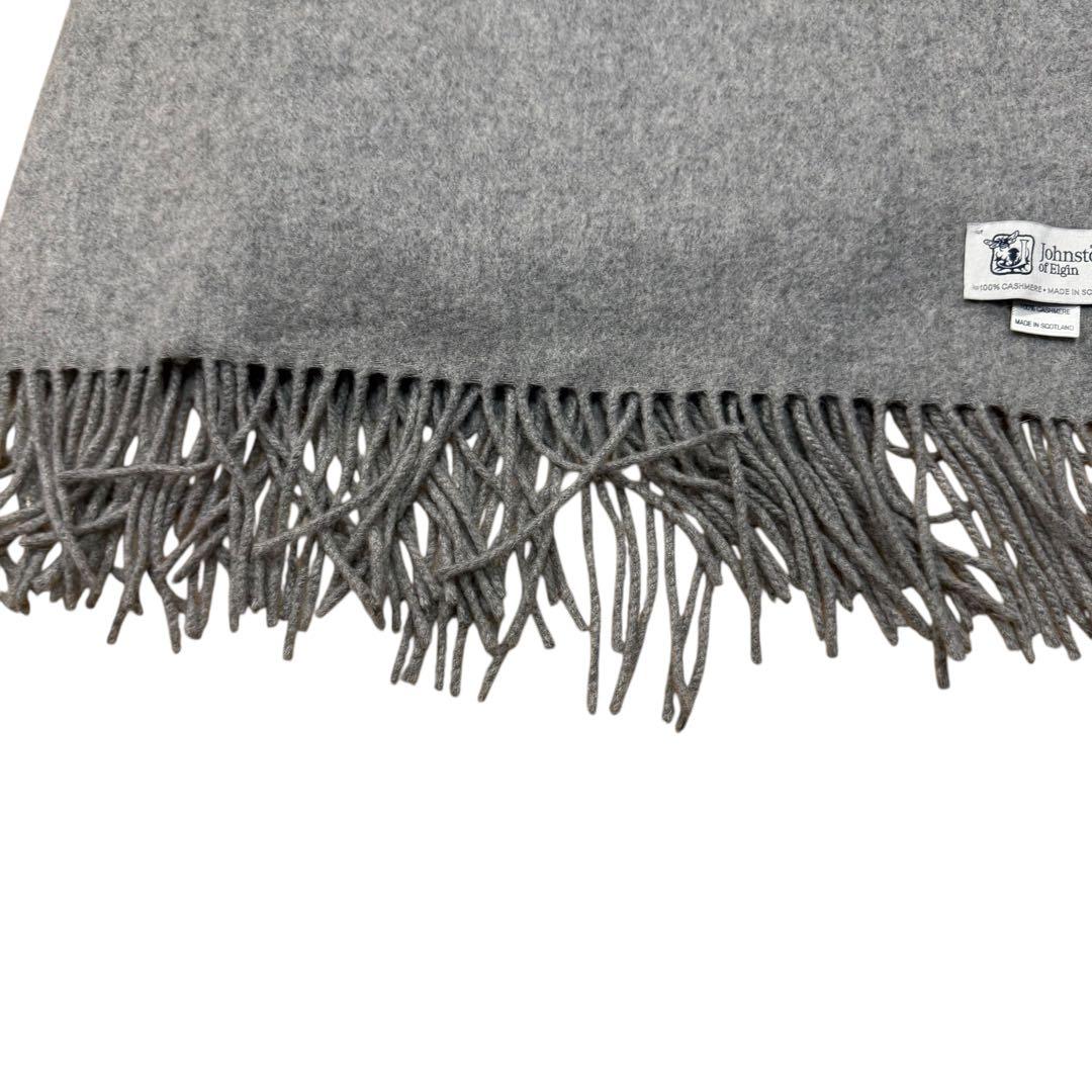 ジョンストンズ オブ エルガン 大判ストール スコットランド製　カシミヤ100%
