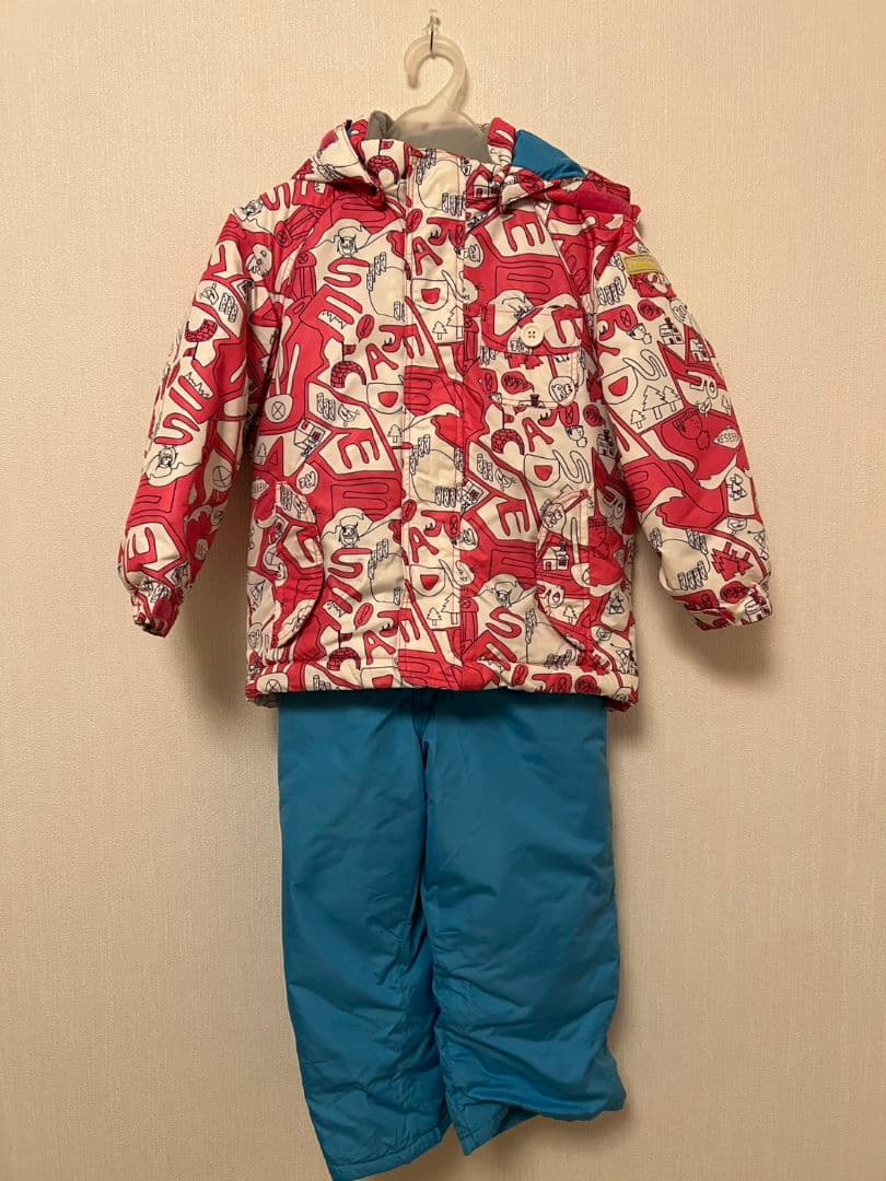 子ども用スノーウェアセット ピンク、青