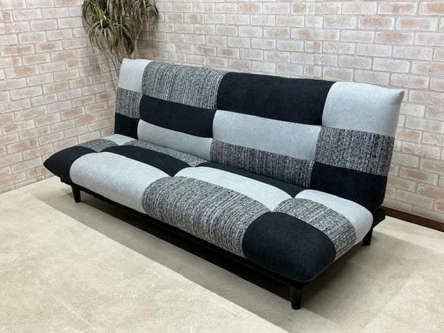 ソファーベッド パッチワーク柄 MIX BK ソファ 新品