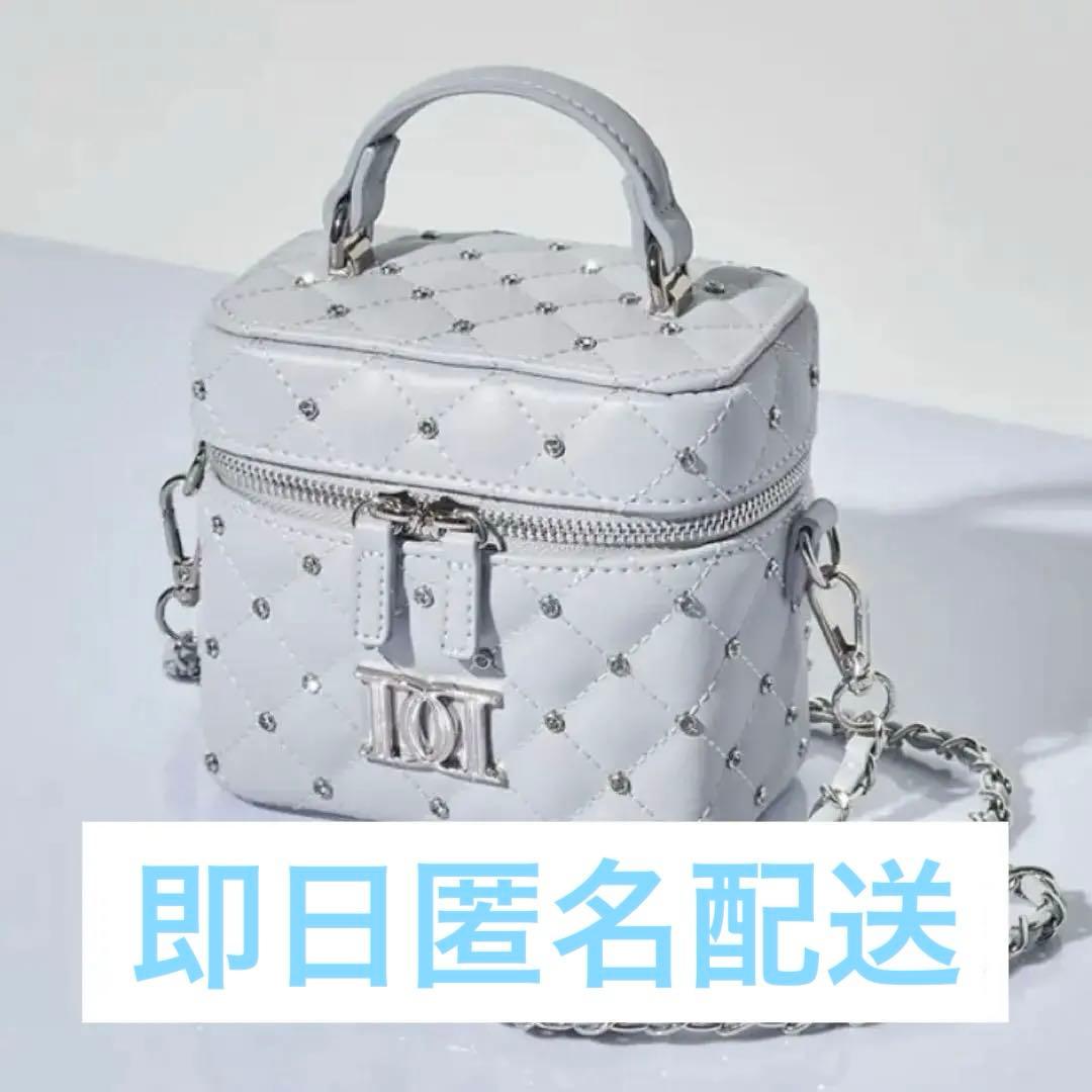 Darich ダーリッチ キルティングビジュー スクエアミニバッグ サックス