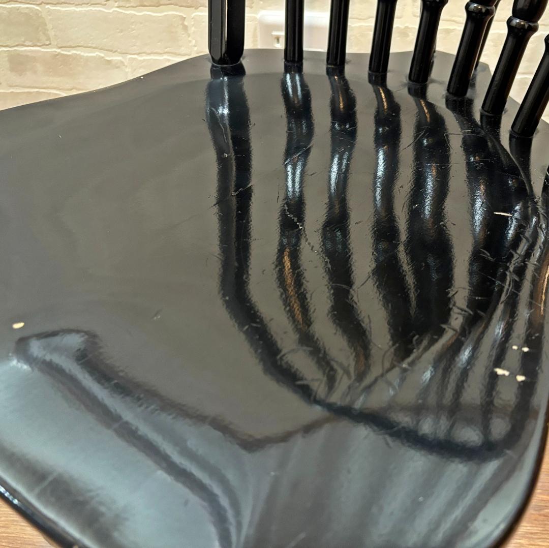 秋田木工 アンティーク レトロ ブラック スピンドルバック ウィンザー