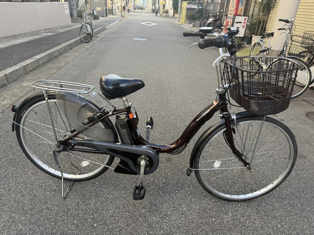 電動アシスト自転車 ブラウン 26インチ バスケット付き
