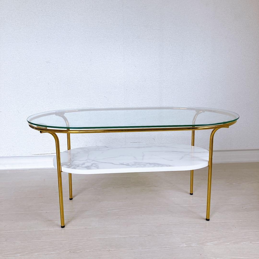 Francfranc レガートコーヒーテーブルS ガラス スリム お洒落 フラン