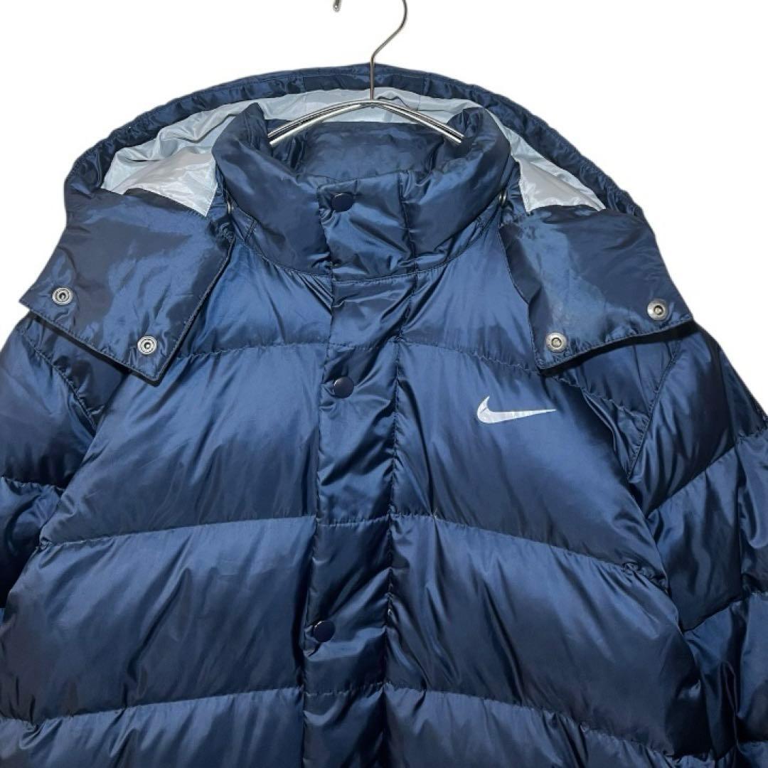 NIKE ナイキ　極厚　ダウンコート　ベンチコート　フーディsizeL ネイビー