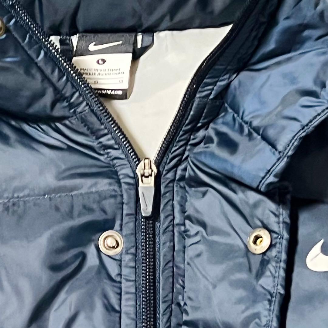 NIKE ナイキ　極厚　ダウンコート　ベンチコート　フーディsizeL ネイビー