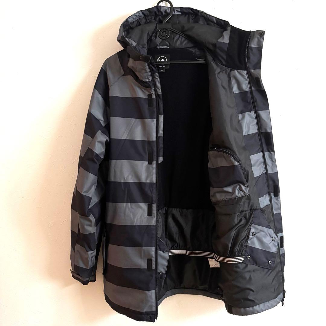【美品】 VAXPOT スノボ ウェア 上下 XL 黒 × グレー ボーダー