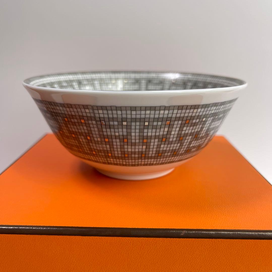 エルメス ライスボウル 〈モザイク 24〉 プラチナ 2客セット 新品未