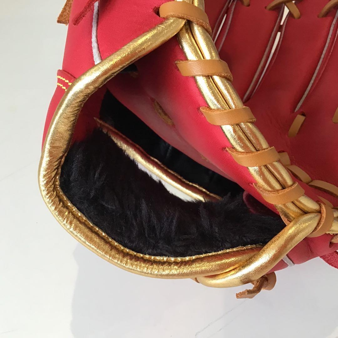 ミズノ　グローブ　軟式用　赤　一般用