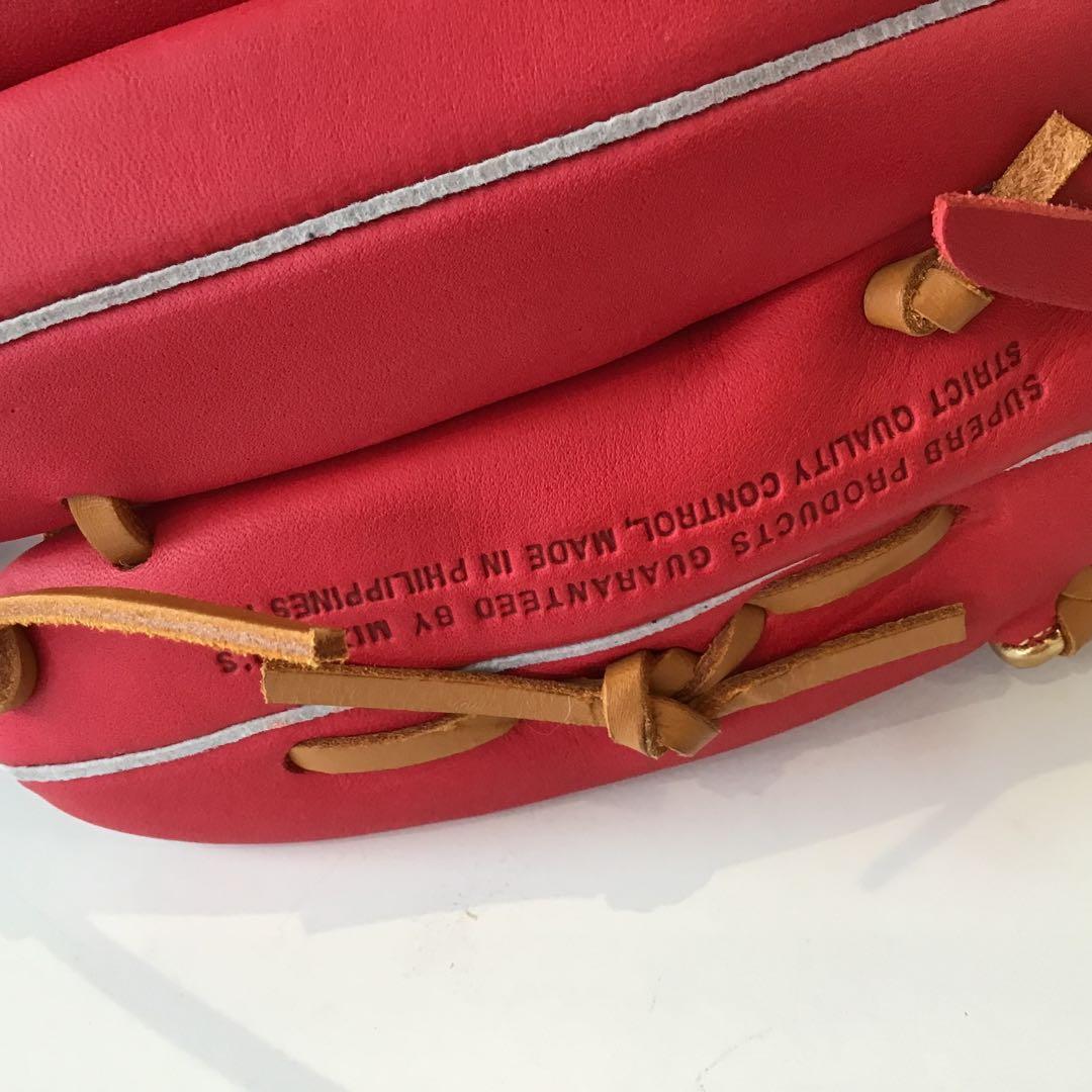 ミズノ　グローブ　軟式用　赤　一般用